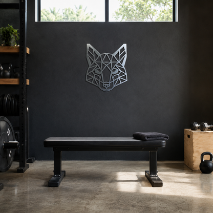 Premium Metal Wall Art - Geometric Fox Face