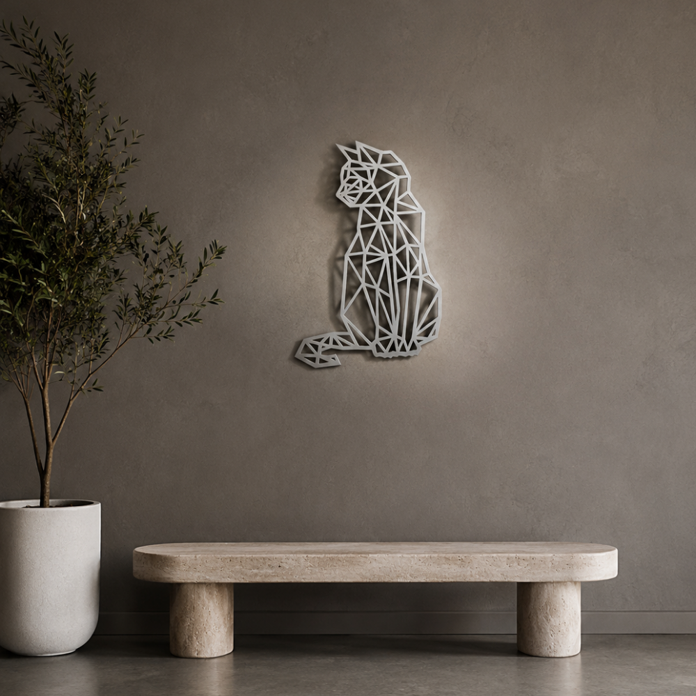 Premium Wall Art - Geometric Cat Sitting