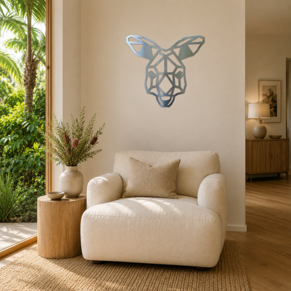 Premium Metal Wall Art - Geometric Kangaroo Head