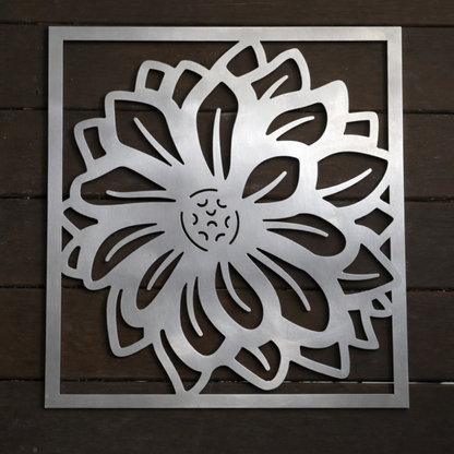 Premium Metal Wall Art - Dahlia Flower
