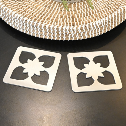 Premium Metal Coasters - Moroccan Floral (8 Pack)