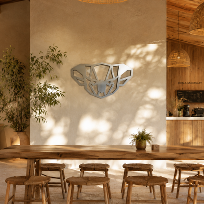 Premium Metal Wall Art - Geometric Koala Face
