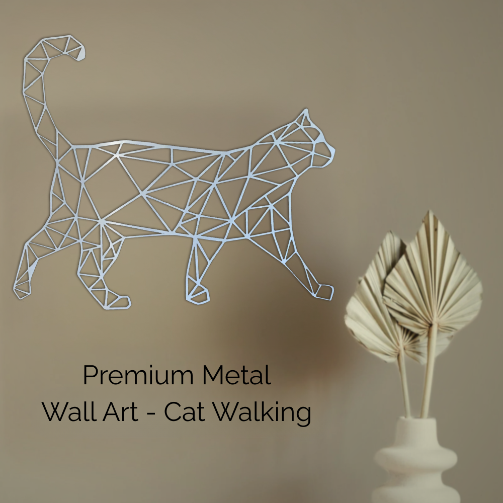 Premium Wall Art - Geometric Cat Walking