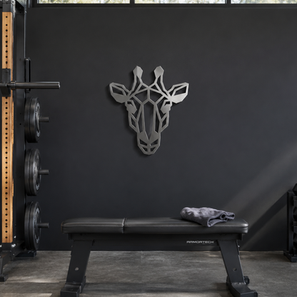 Premium Metal Wall Art - Geometric Giraffe Face