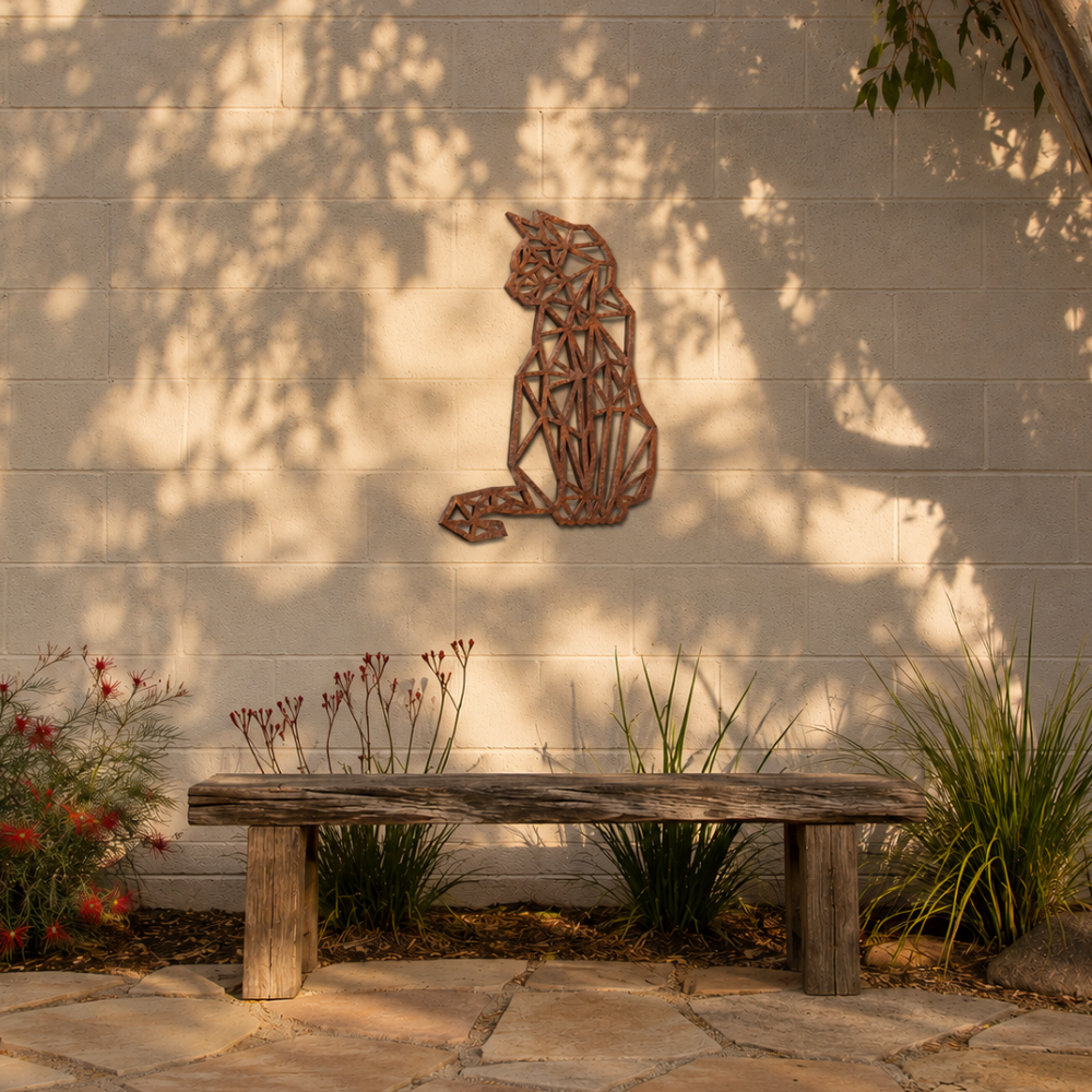 Premium Wall Art - Geometric Cat Sitting