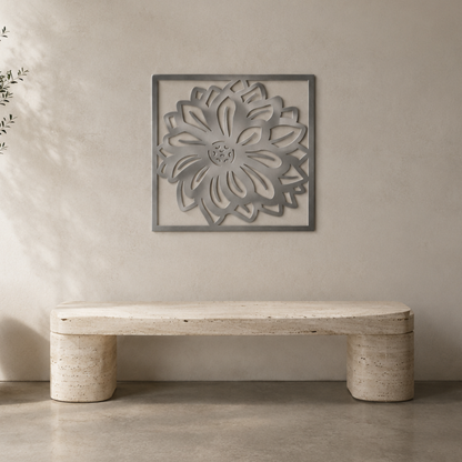 Premium Metal Wall Art - Dahlia Flower