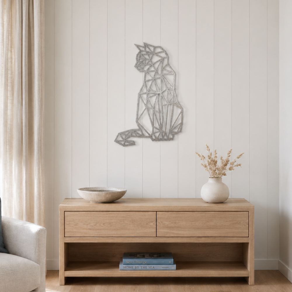 Premium Wall Art - Geometric Cat Sitting