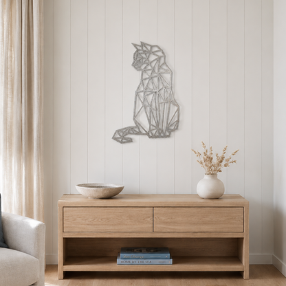 Premium Wall Art - Geometric Cat Sitting