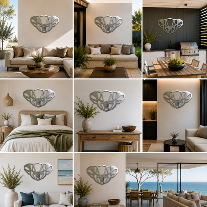 Premium Metal Wall Art - Geometric Koala Face