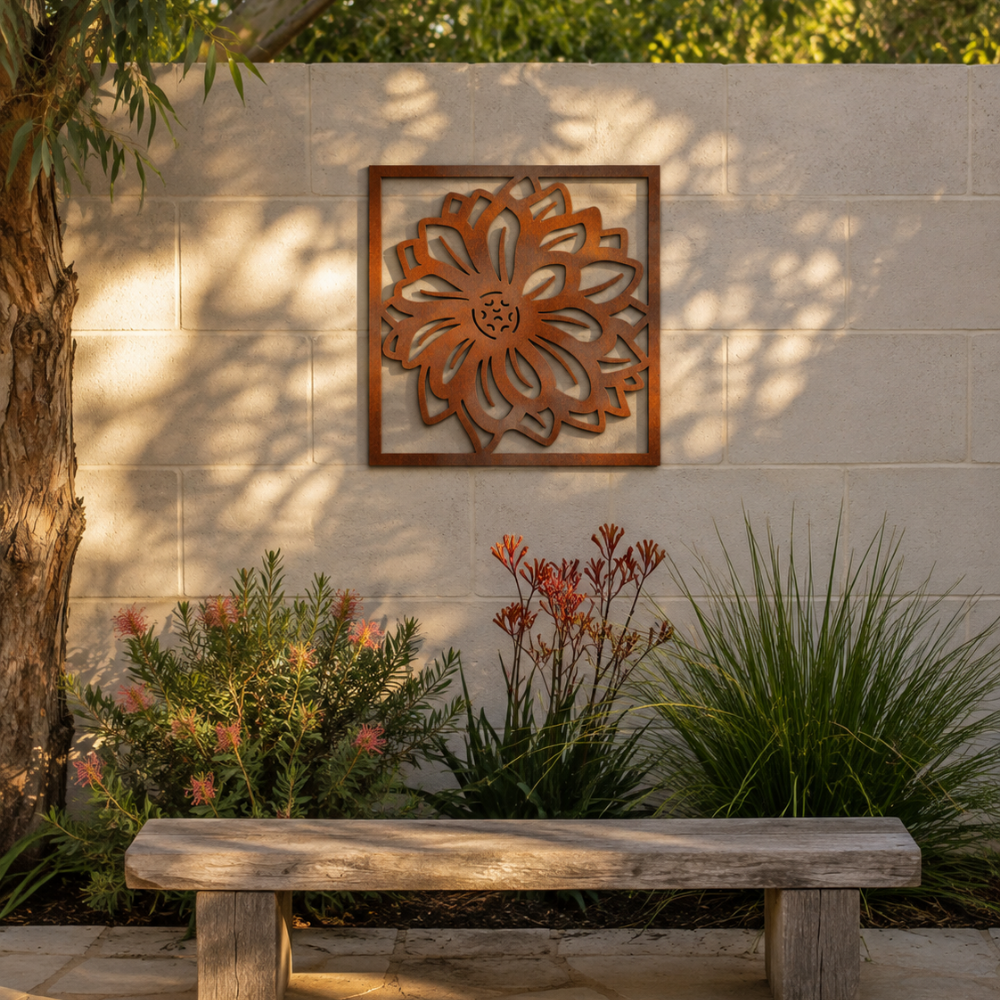 Premium Metal Wall Art - Dahlia Flower