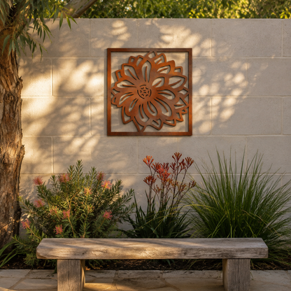 Premium Metal Wall Art - Dahlia Flower